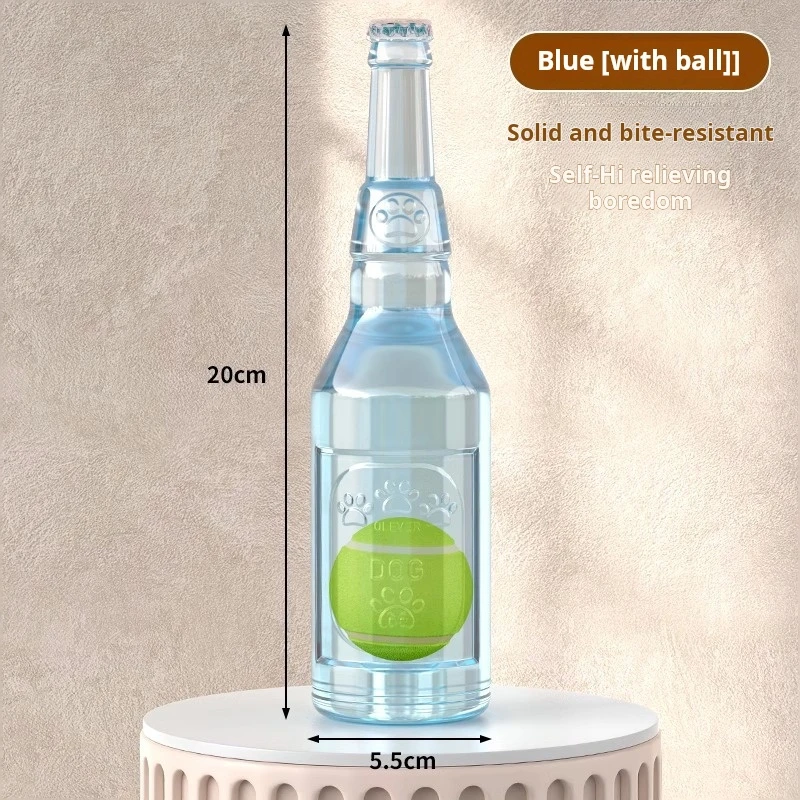 Botella de juguete para perros, pelota para masticar con sonido, juguetes para mascotas, pelota interactiva para perros grandes, perros pequeños, botella de tenis para entrenamiento de mascotas, suministros para mascotas - imagen 3