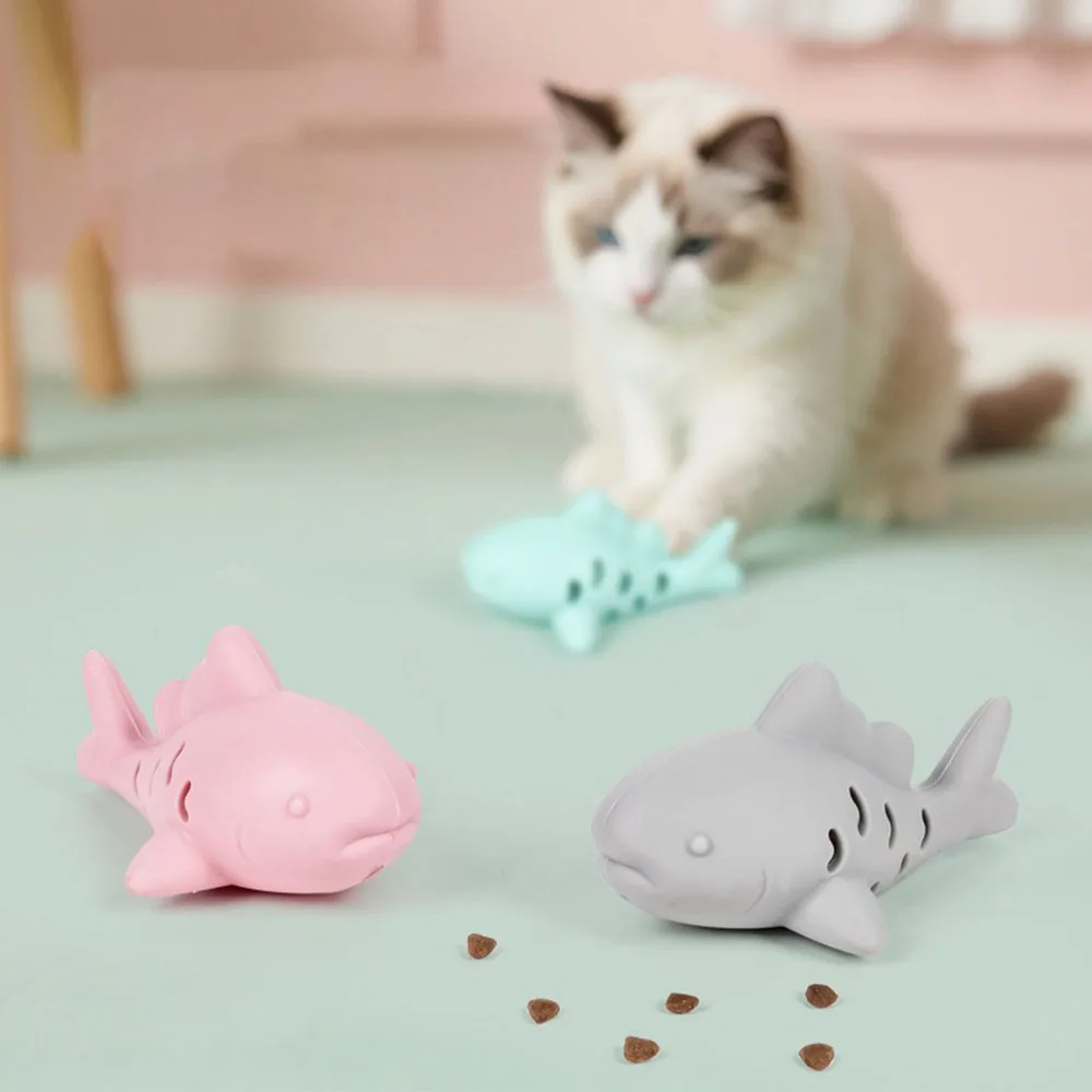 Dispensador de golosinas de pescado de silicona, juguete para gatos, juguete para gatos para aliviar el estrés, alimentador de rompecabezas interactivo para aburrimiento, - imagen 4