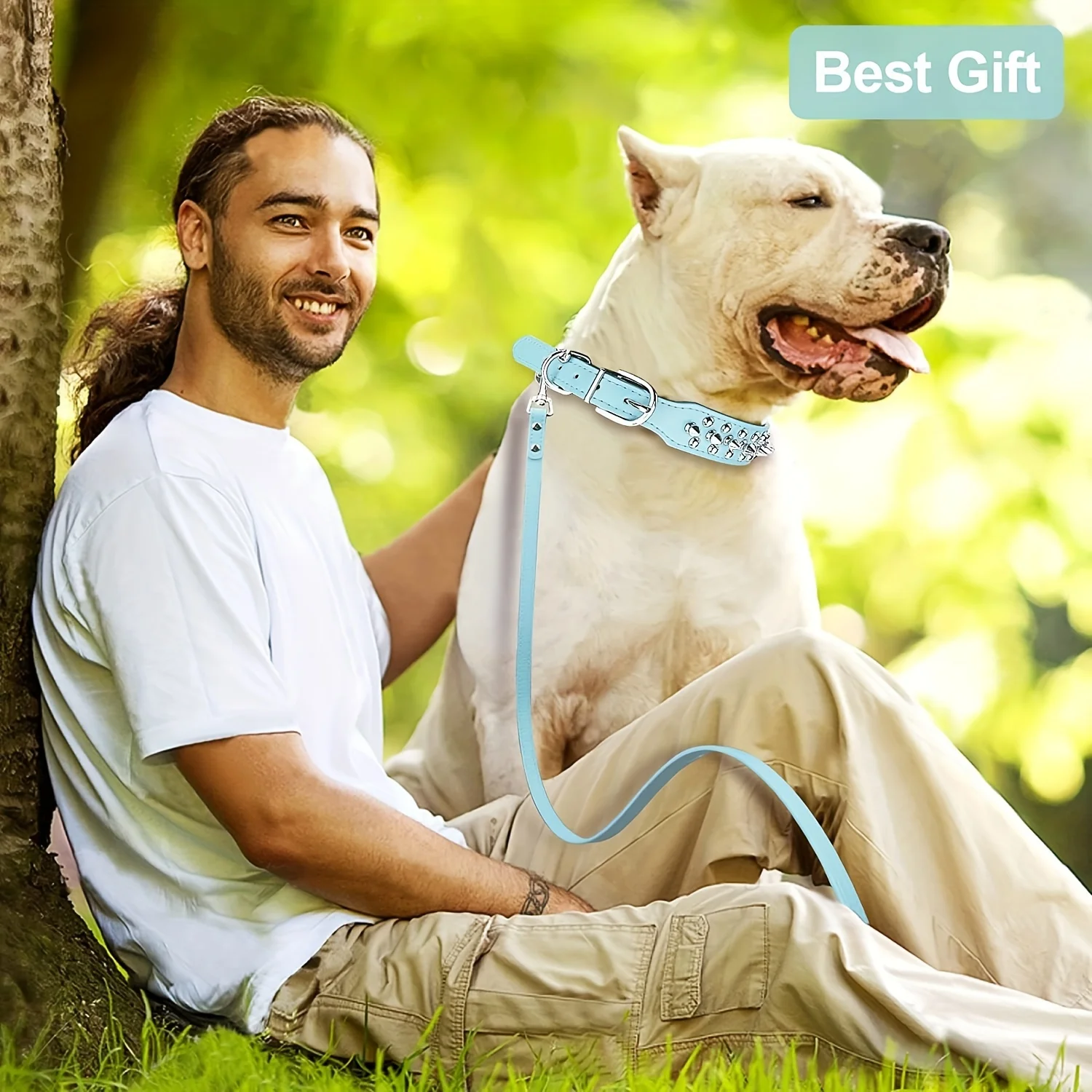 Collar de cuero para perros, Correa elegante y duradera, arnés mediano, collares de mochila para perros, collares para llevar - imagen 4