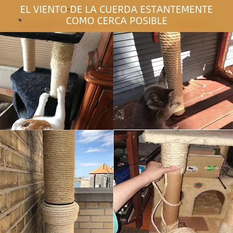 Cuerda de Sisal Natural de 20M para rascar gatos, cuerda para rascar árboles, juguete DIY, garra de pata, Protector de muebles, poste rascador, accesorios para gatos - imagen 3