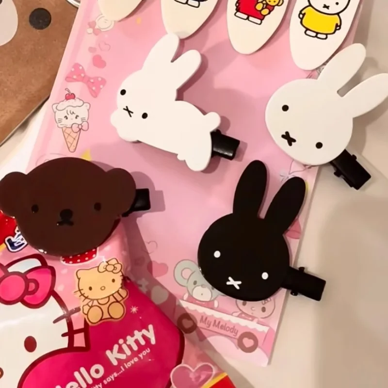 8 Uds Kawaii Miffys Boris Cosplay horquilla estilo Ins flequillo Clip figura de dibujos animados chica tocado para el cabello regalo de Navidad para niñas niños - imagen 3