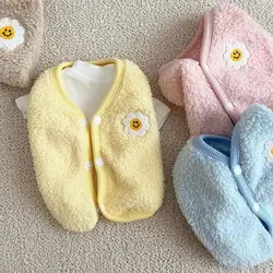 Chaleco lana cordero flores para Pomerania y Yorkshire