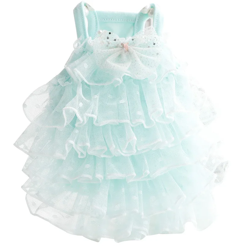 Ropa de falda de pastel con tirantes para perro, vestido de novia fino de princesa para gato, estrella de encaje, perro pequeño, osito de peluche para mascotas, ropa para cachorros, Verano - imagen 5