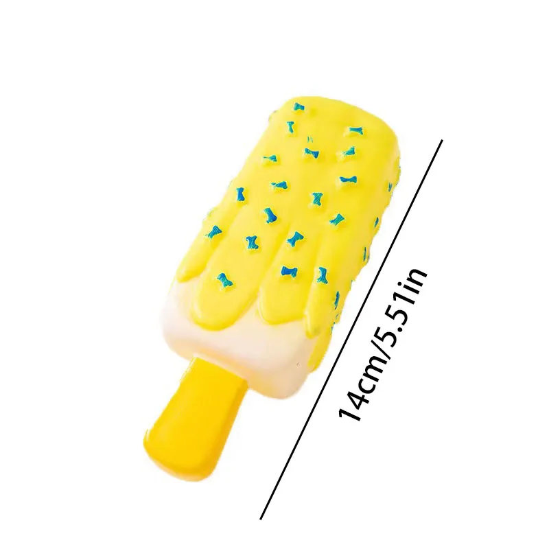 Juguete masticable chirriante para perros, juguete interactivo de entrenamiento con forma de helado para la dentición de cachorros, alivio del estrés, suministros para mascotas - imagen 4