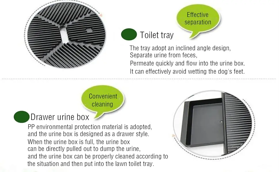 Dog Urinal containing 2 Replaceable lawns