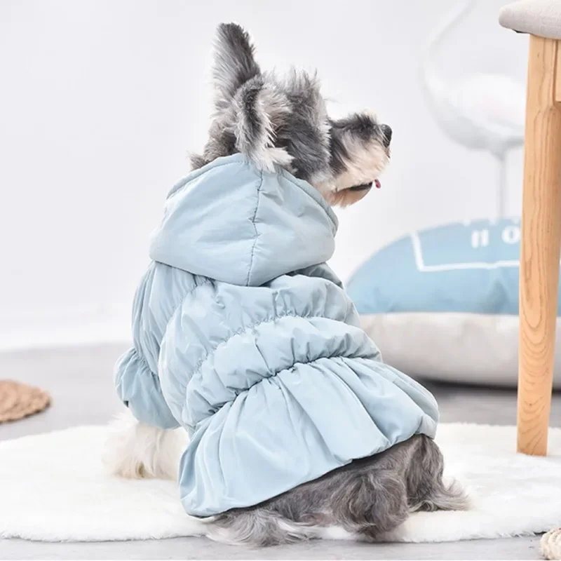 Vestido muy cálidas para perros y mascotas, abrigos de invierno para cachorros y perros, falda de burbujas Floral de princesa, ropa con capucha para perros y gatos, Chihuahua y Yorkies - imagen 2