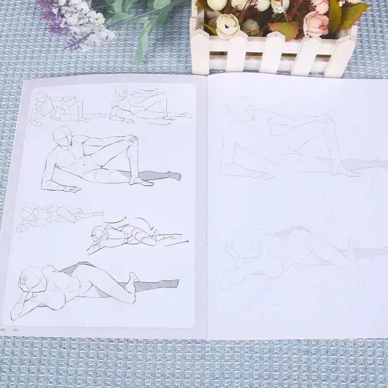 Libro de refinamiento dinámico de la estructura del cuerpo humano del Anime, libro Tutorial pintado a mano, boceto de rastreo de personajes de Anime - imagen 5