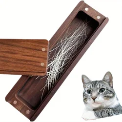 Caja de recuerdos para gatos en nogal con cierre magnético elegante