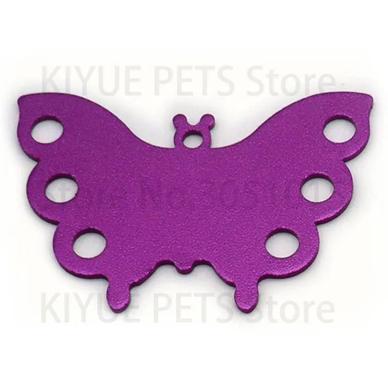 100 Uds etiqueta de mariposa llavero de Metal en blanco Collar para mascotas colgante accesorio de joyería identificación de gato al aire libre antipérdida - imagen 5
