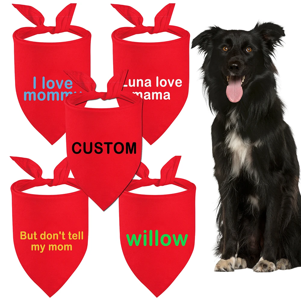 Bufanda triangular personalizada con nombre de perro, pañuelo para cachorro, Collar de babero para mascotas, regalo encantador, accesorios para mascotas - imagen 2