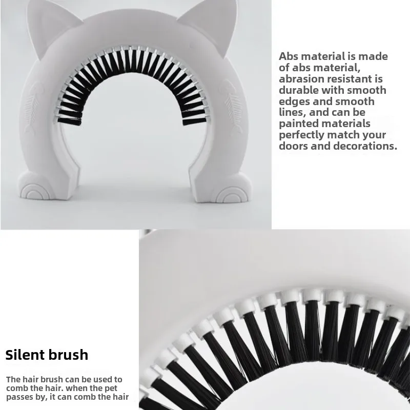 Puerertas para perros y gatos con cepillo para peinar productos para gatos, accesorios para muebles, sin solapa, seguro, para interiores y exteriores, puerta para mascotas - imagen 5