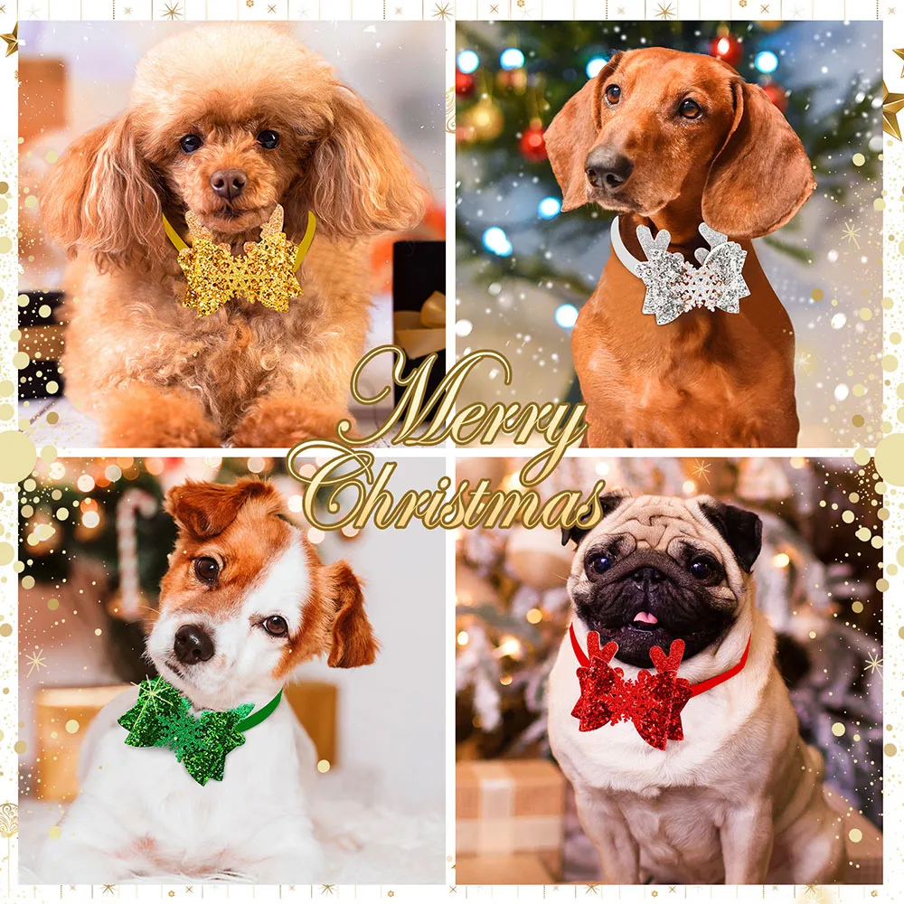 Pajaritas piezas para perros pequeños, Collar de pajarita para cachorros, accesorios de aseo navideño, suministros para mascotas, 40 unidades - imagen 2