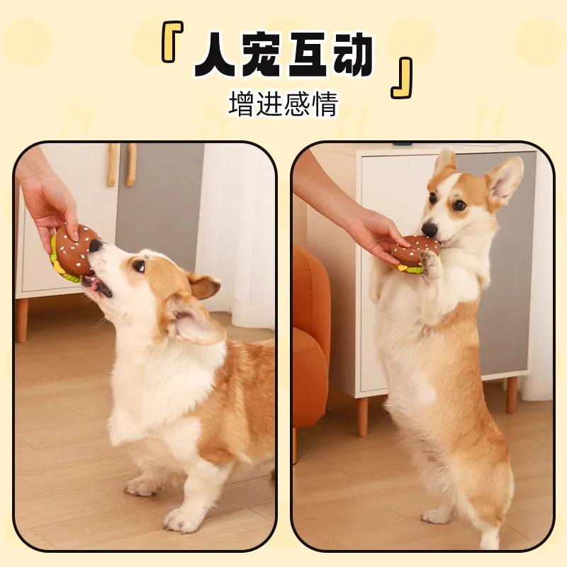 Mordedor para perros con sonido – Hamburguesa resistente a mordiscos - imagen 5