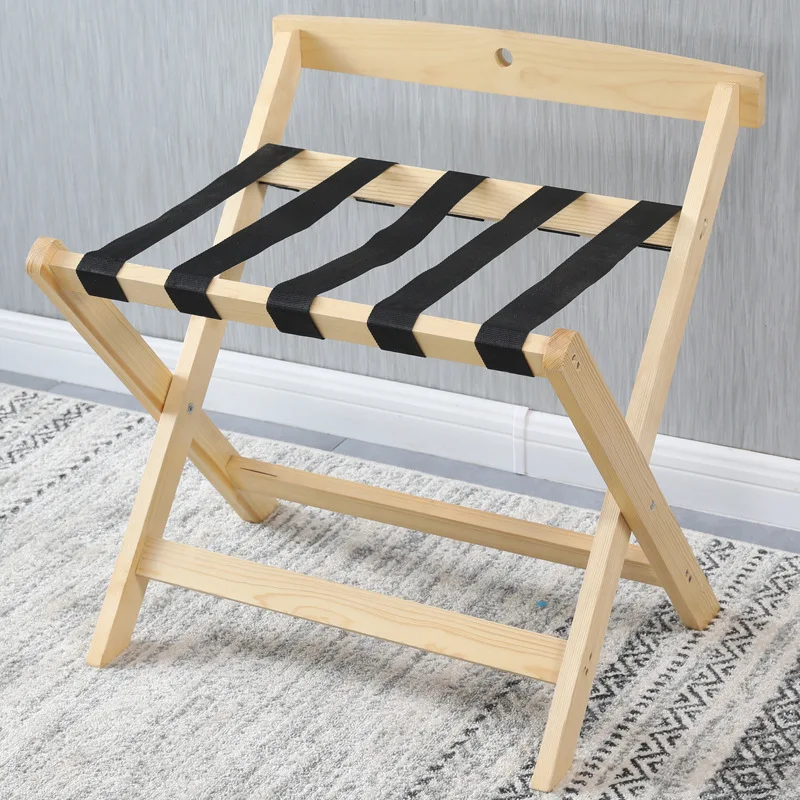 Soporte para equipaje de madera plegable - Estilo hotel para el hogar - imagen 2