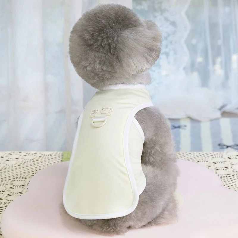 Ropa refrescante para perros, chaleco sin mangas de secado rápido para perros, Sudadera con capucha rosa, amarillo, gris, sudadera para cachorros, chalecos para perros pequeños Yorkie - imagen 5