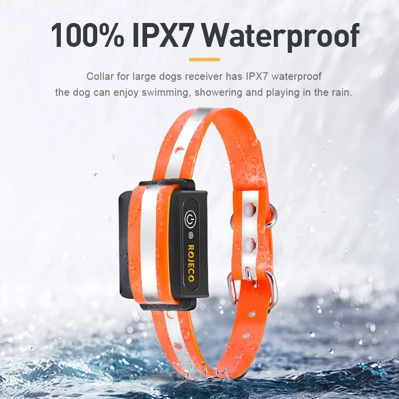ROJECO-Collar de entrenamiento eléctrico para perros, Collar de entrenamiento con Control remoto para mascotas, recargable, Control de ladridos, 1000m - imagen 5
