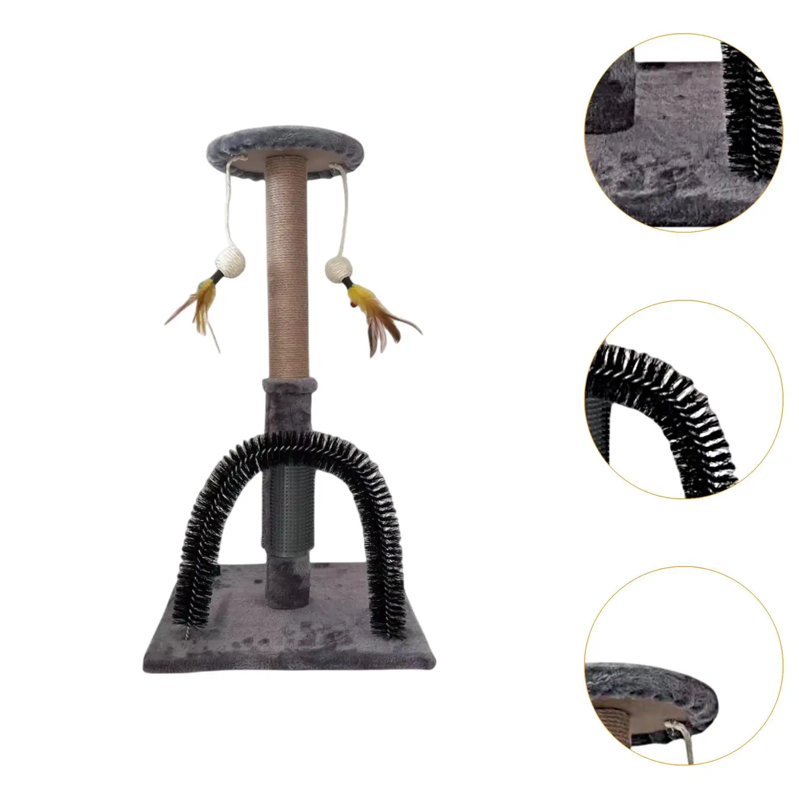 Cat Scratch Post, Sisal Rope, Creative Interactive Vertical Furniture Protector with Hanging Balls,