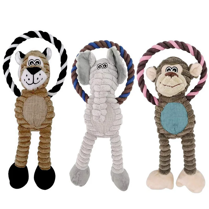 Juguete divertido para perros con forma de mono, juguete para masticar de pana para perros, cachorro, chirriante, juguete de peluche para perros, accesorios para entrenamiento de mascotas, elefante