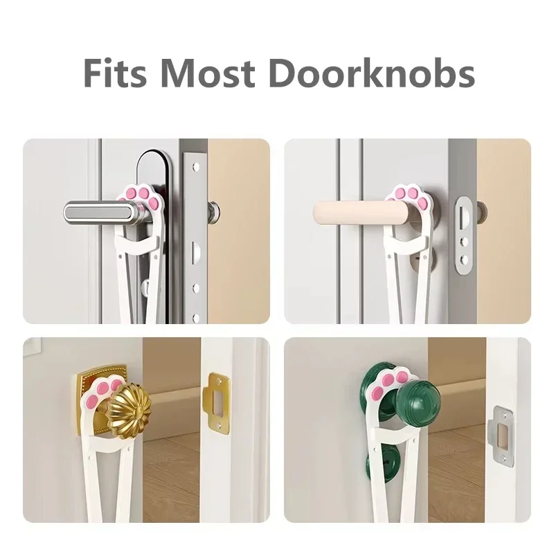 Pestillo de soporte para puerta de gato, cerradura de puerta elástica ajustable para mantener el perro gato de entrada, suministros para mascotas, 1 ud. - imagen 5
