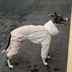 Abrigo invernal impermeable para galgo italiano con rayas reflectantes