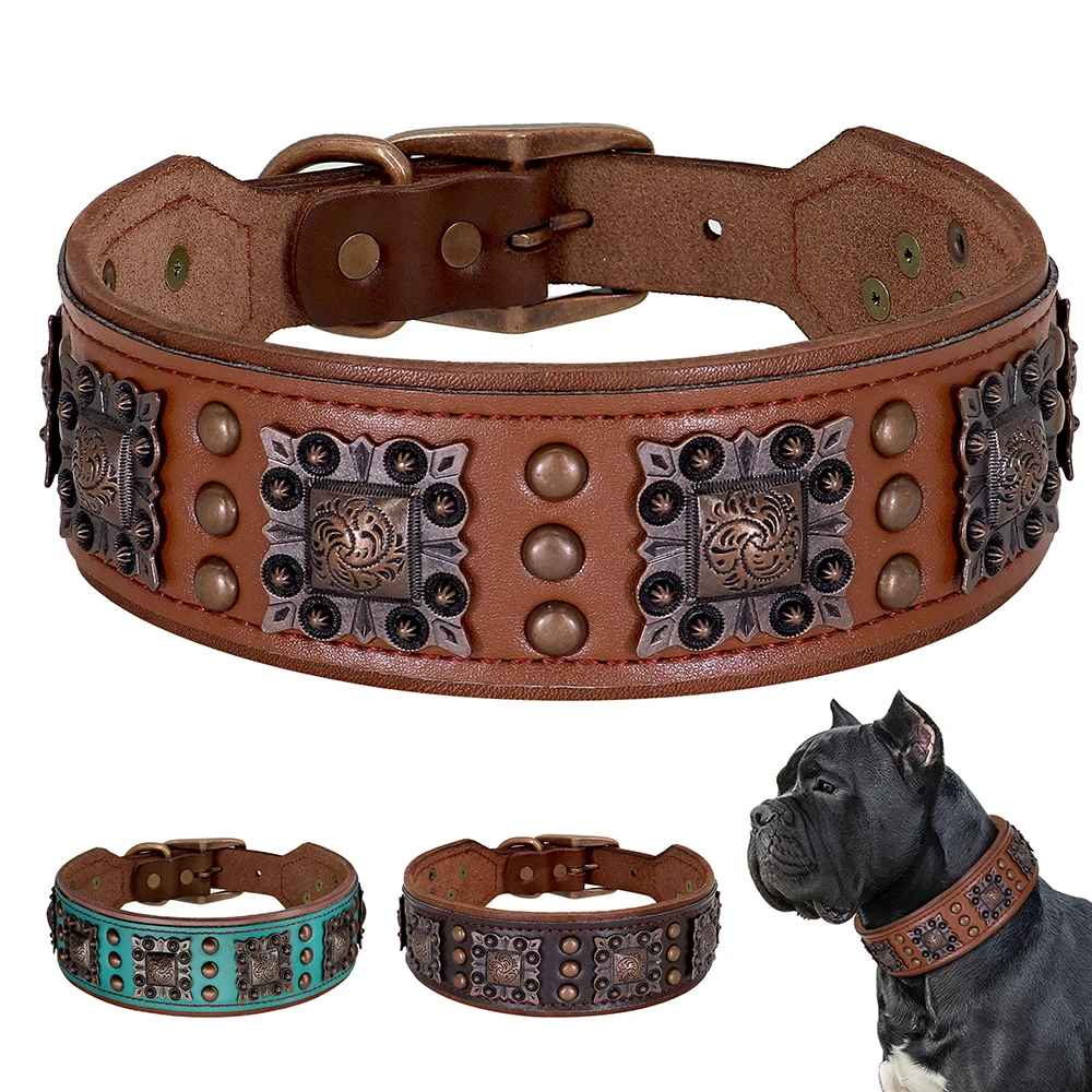 Collar con pinchos de cuero para Pitbull y Bulldog – Ajuste regulable - imagen 5