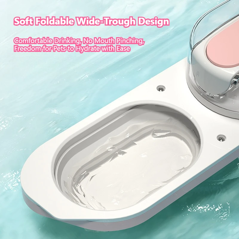 Botella de agua plegable a prueba de fugas para perros, dispensador de agua portátil para mascotas con cuenco para caminar al aire libre, senderismo, viajes para perros pequeños - imagen 4