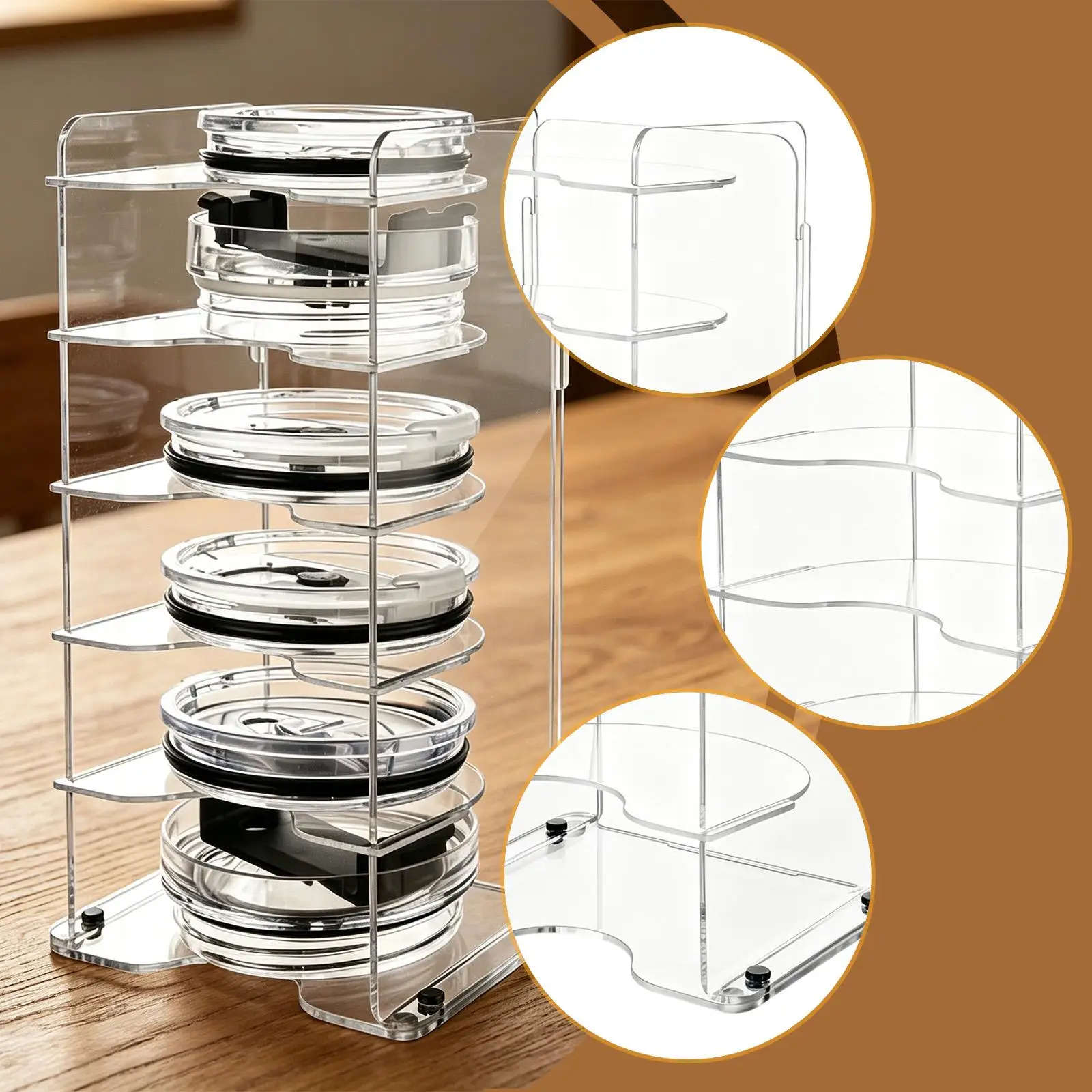 Organizador de Tapas de Recipientes para Hogar - Acrílico Multinivel - imagen 2