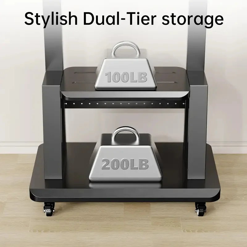 Soporte para TV móvil, carrito rodante para TV con ruedas para LED plano/curvo/LCD/OLED de 32-75 pulgadas, soporte para TV de suelo portátil con plataforma con orificios - imagen 2