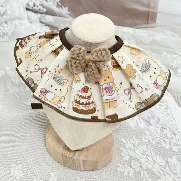 Cuello para mascota, lazo tejido, oso, cumpleaños, Collar para gato, corbata, decoración hecha a mano para mascotas, ropa para perros pequeños, ropa para cachorros