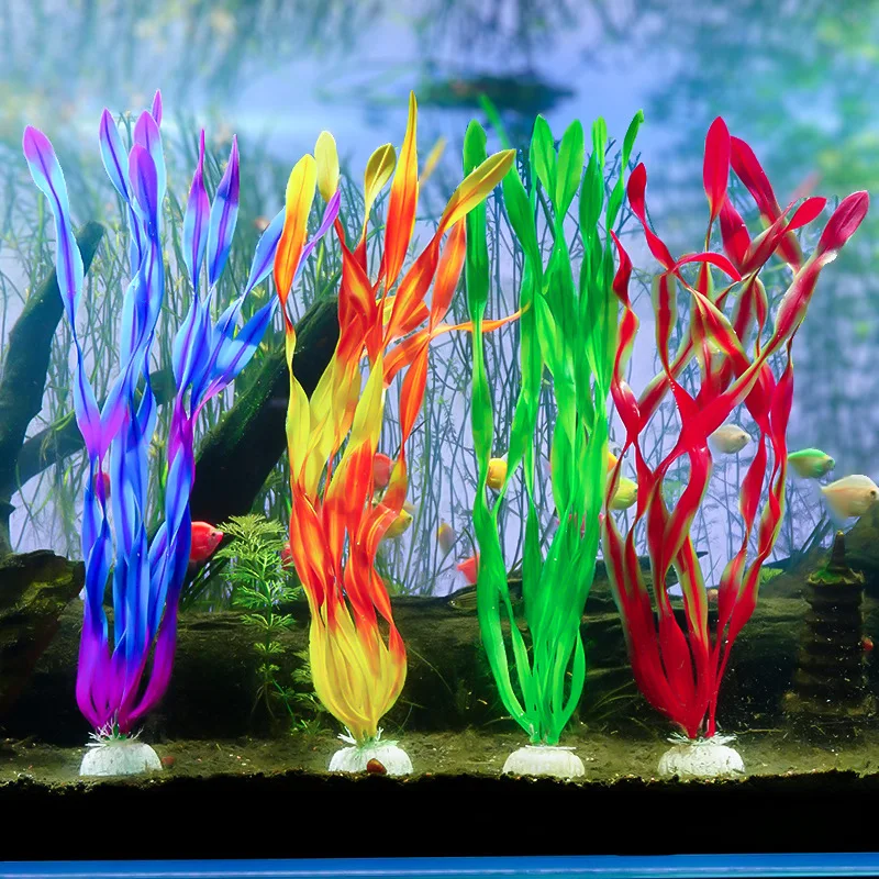 Plantas de acuario plástico – Decoración artificial para peceras - imagen 2