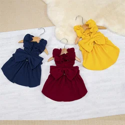 Vestido de pana para perros con lazo - disfraz de princesa