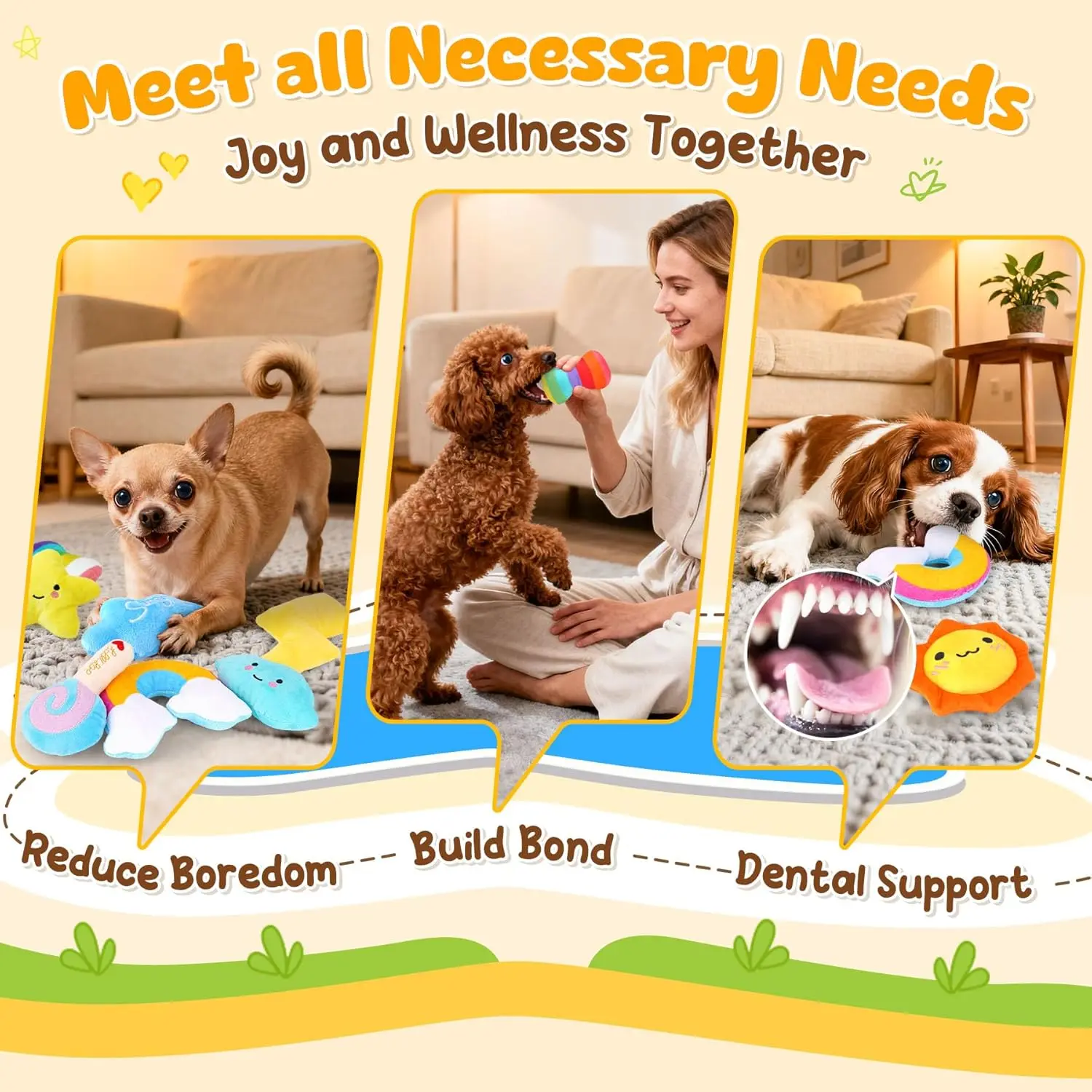 Juguetes para perros de peluche con chirriador - Pack 9 piezas - imagen 5