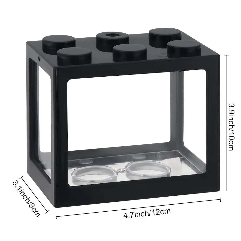 Decoración para mascotas, regalos de bloques de construcción, Mini acuario de PVC, pecera Betta, accesorios ornamentales para peces Betta - imagen 5