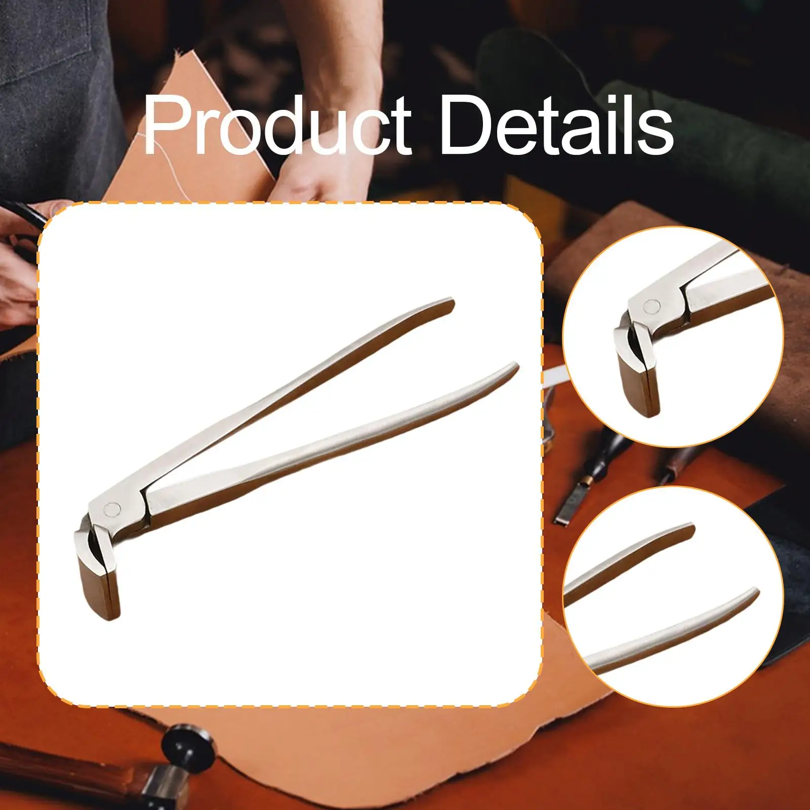 Alicates aplanados de cuero Alicates de punta plana para ahorrar trabajo Abrazadera de borde de cuero para hacer zapatos - imagen 5