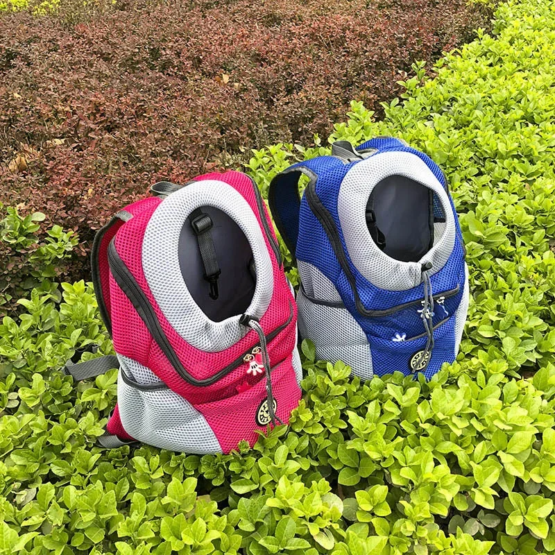 Bolsa transportadora para perros y mascotas, mochila de viaje portátil con doble hombro, bolsa frontal para perros PPet para exteriores, mochila de malla, suministros para mascotas - imagen 5