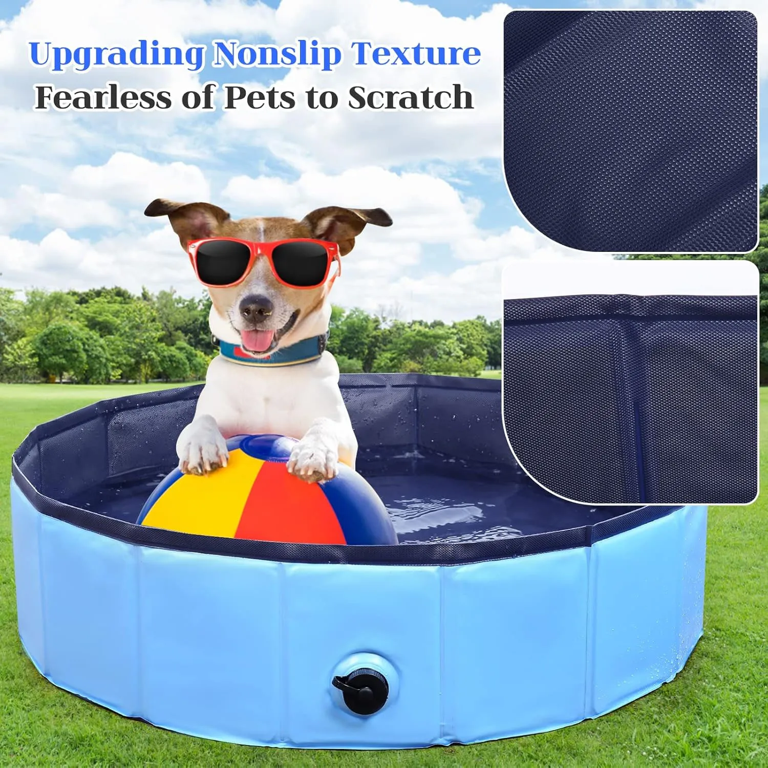 Bañera plegable para mascotas, piscina para cachorros, gatito, portátil, Material Pve, inflable, gran espacio - imagen 2