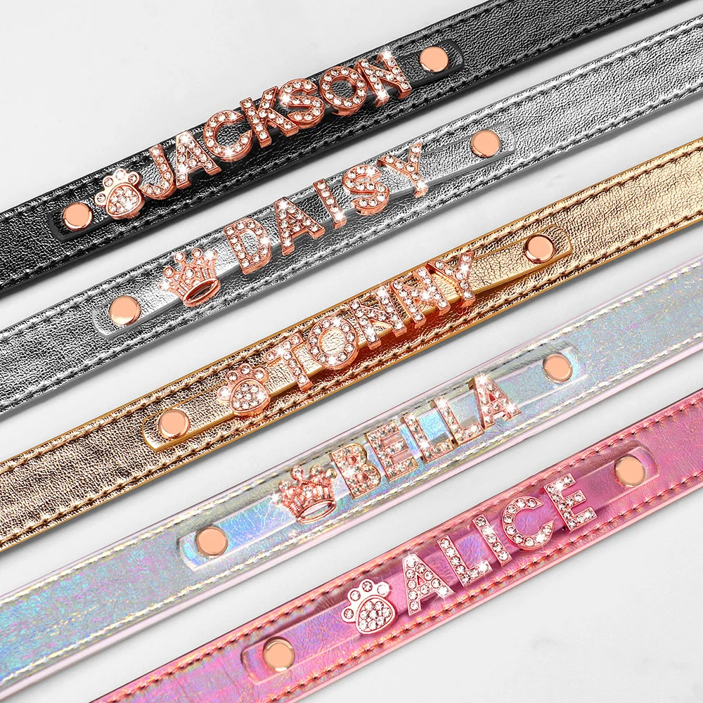 Collar personalizado para perros y gatos con nombre grabado y dijes - imagen 4