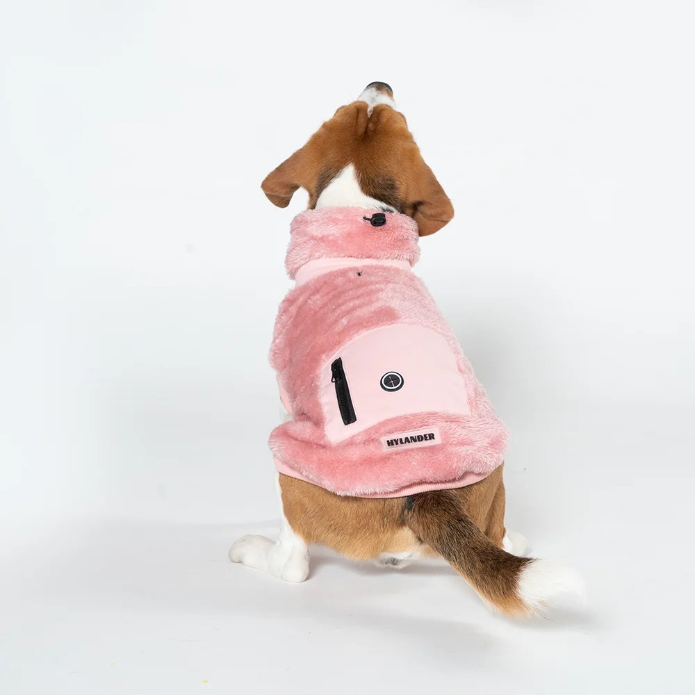 Abrigo de lana para perros, chaleco con bolsillo, cuello alto, traje para cachorros, sudadera grande para perros, ropa para mascotas para perros pequeños, Chihuahua - imagen 2