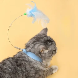 Varita de juego con plumas y campana para gatos – Juguete interactivo para gatitos
