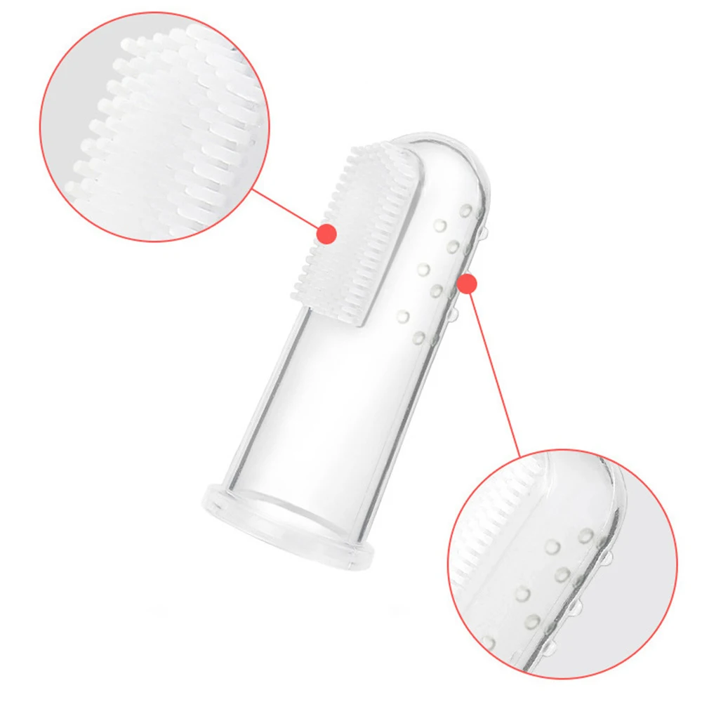 Cepillo de dientes súper suave para mascotas, cepillo para perros de peluche, herramienta para el cuidado de los dientes del sarro del mal aliento, limpieza de perros y gatos, suministros para mascotas de gel de sílice - imagen 5