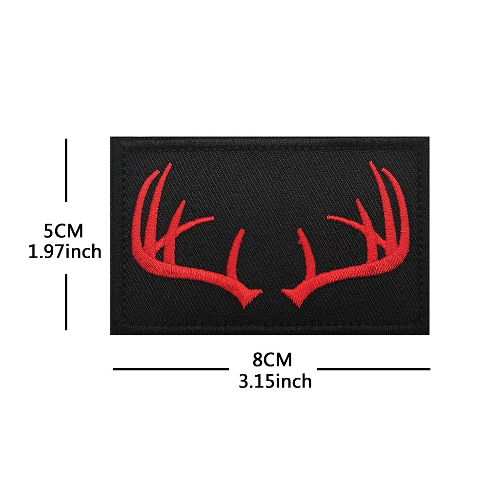 Parche bordado de caza con astas, insignia para brazalete, apliques de costura, adornos, parches decorativos - imagen 4
