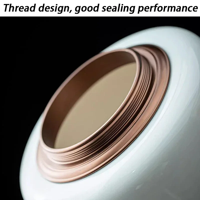 Urna de cerámica para mascotas de 1750ML, urna conmemorativa para mascotas funerarias, cenizas, aleación de aluminio, doble tapa, urnas selladas, recuerdo de cremación de cenizas para gatos - imagen 4