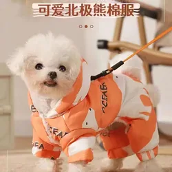 Pet Otoño e Invierno Mono grueso y cálido Teddy Pantalones de cuatro patas Chaqueta de lana de invierno Perro pequeño y mediano