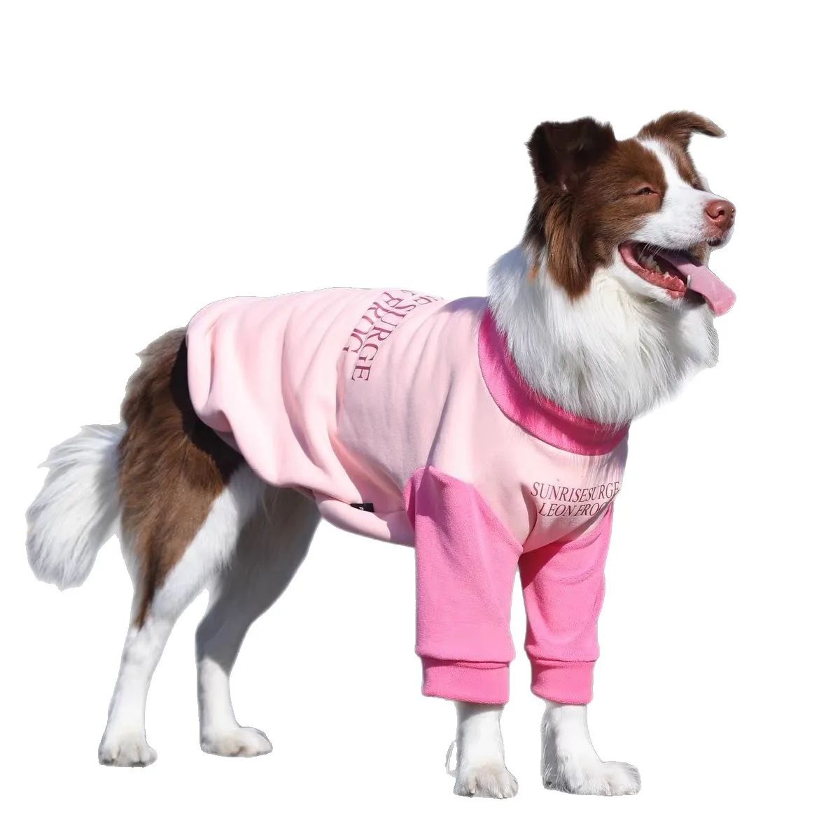 Abrigo invierno perros grandes forro polar – Rosa - imagen 5