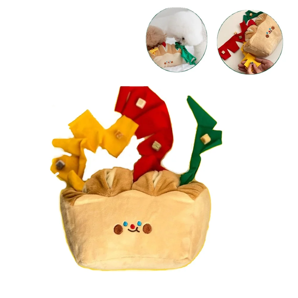 Ins-juguetes para olfatear con perros y gatos, rompecabezas, juguete de entrenamiento para gatos, pan tostado hermoso, forma de producto para cachorros pequeños y medianos - imagen 2