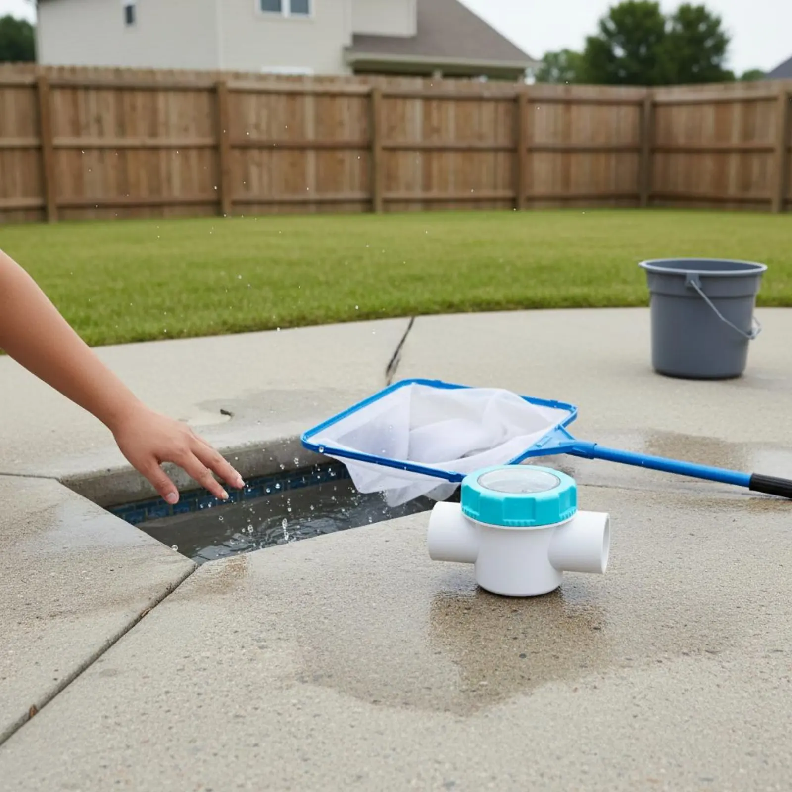 Kit recogehojas para piscina con control de flujo y cesta transparente - imagen 5