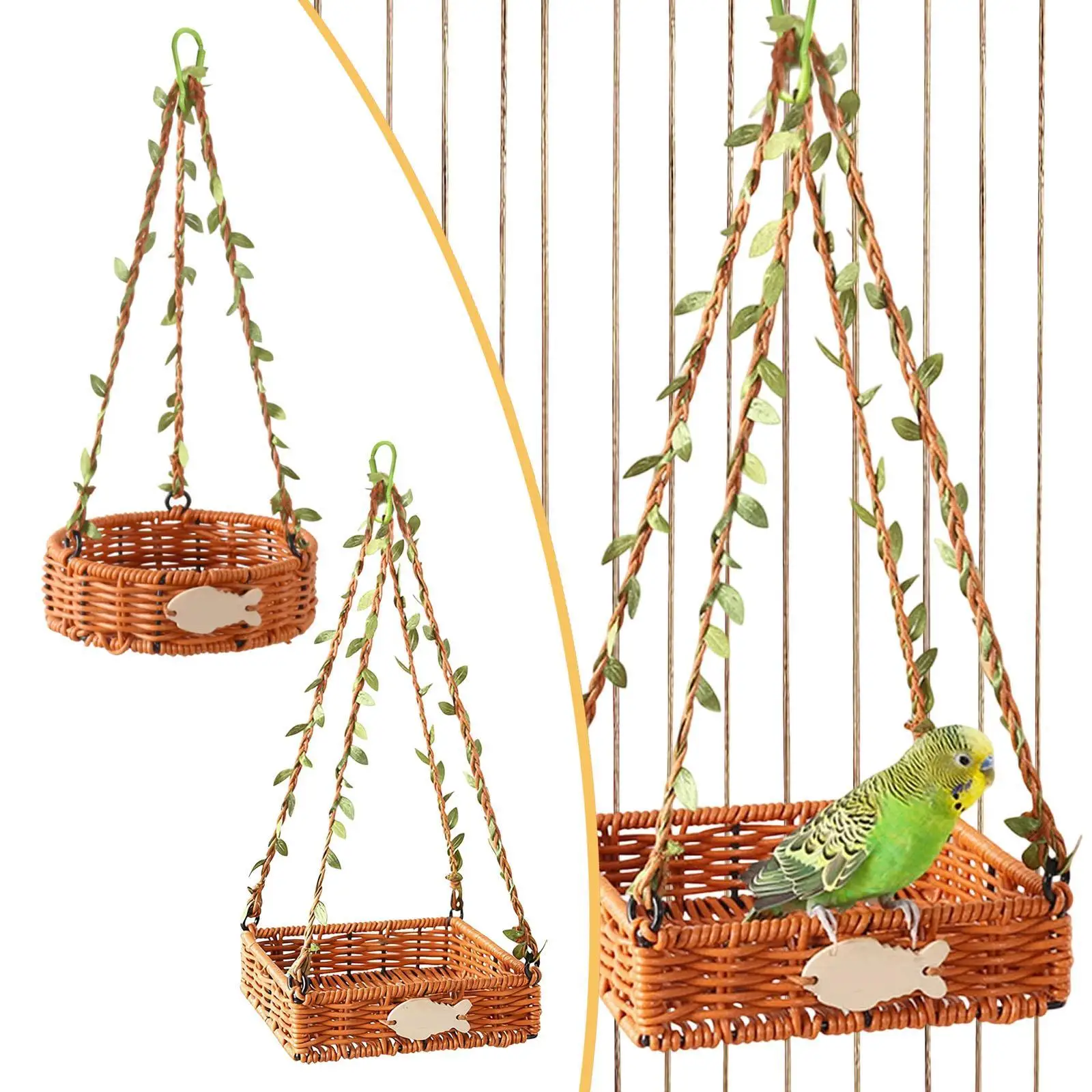 Bird House Inside Cage Decorative Bird Nest for Lovebirds Bluebird Cockatiel