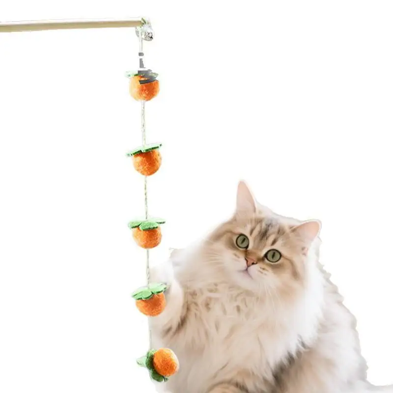 Juguete para gatos, varita rompecabezas de plumas para gatos, juguetes interactivos para gatos, oruga divertida, varilla colorida, varita rompecabezas de bolas de pelo de Navidad, suministros para mascotas - imagen 4