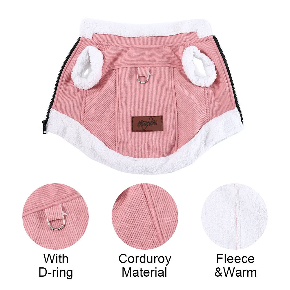 Ropa de invierno para perros pequeños, medianos y grandes, chaqueta cálida para mascotas, abrigo suave para mascotas, ropa ligera para cachorros, trajes bonitos de Pug, Chihuahua - imagen 4