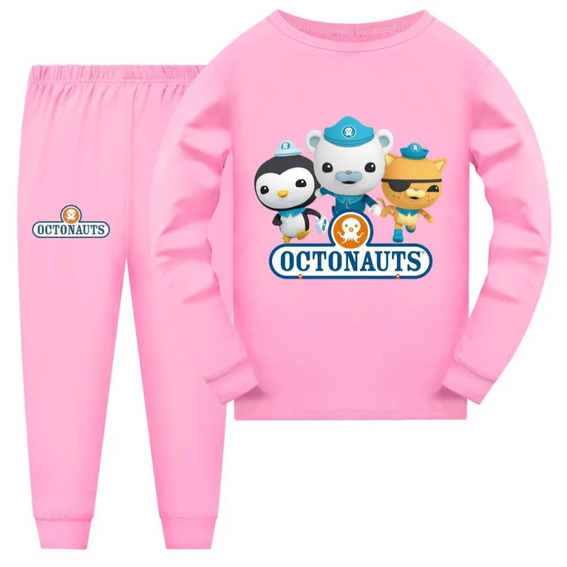 2 uds. Pijamas Octonauts, ropa de dibujos animados para niños, conjunto de pijama para niñas, pijamas de manga larga a la moda para niños, traje de dormir para niños, regalo - imagen 3